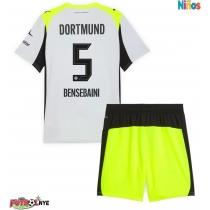 Camiseta Borussia Dortmund Ramy Bensebaini #5 Visitante Equipación para niños 2025-26 manga corta (+ pantalones cortos)